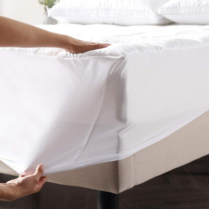Defend-A-Bed Classic Brands Defend-A-Bed Ultimate Alternative Down Baffle Box Quilted Mattress Protector, King - Image 5